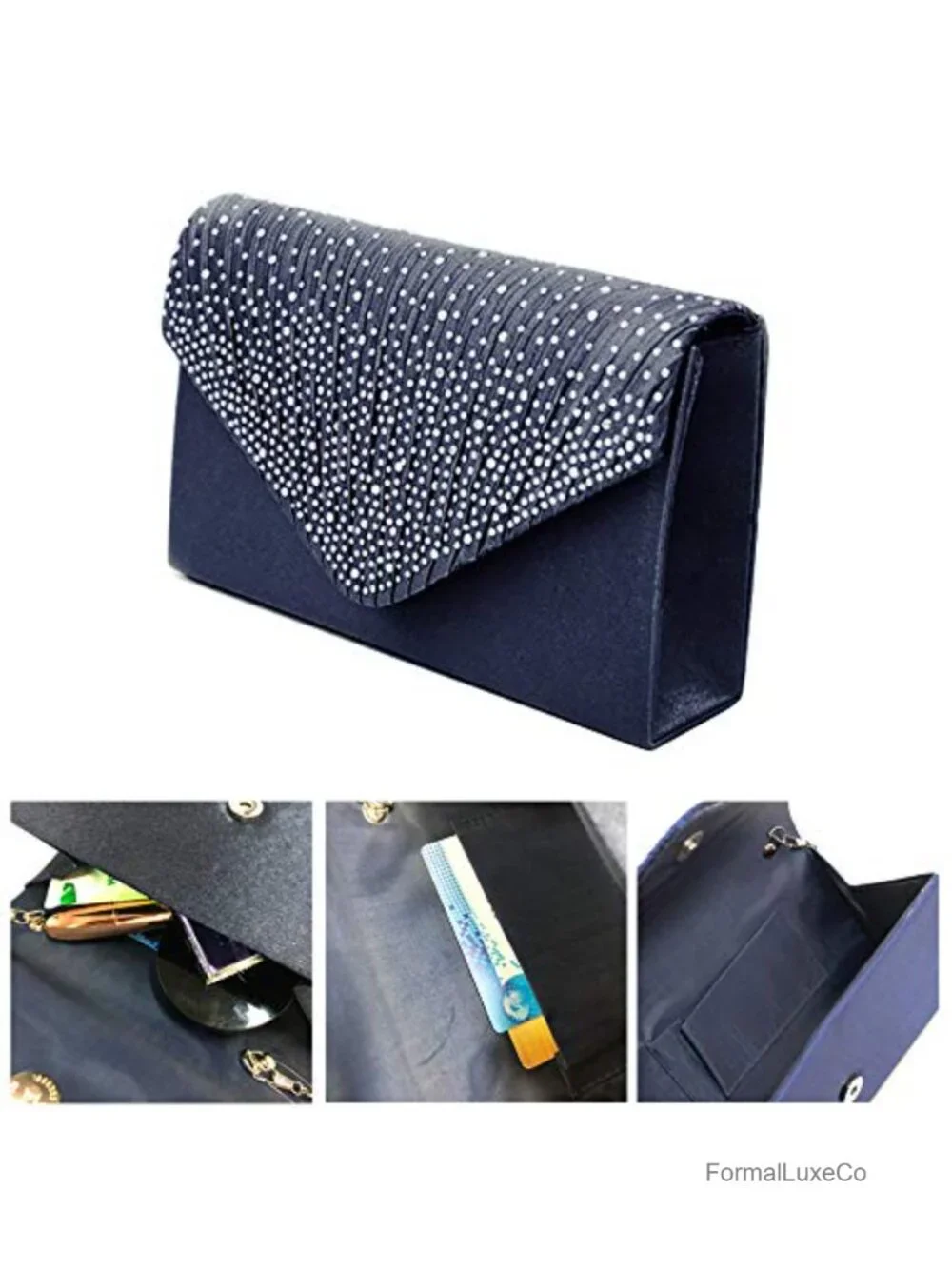 Evening Bridal Clutch Handbag Satin Crossbody Bag Party